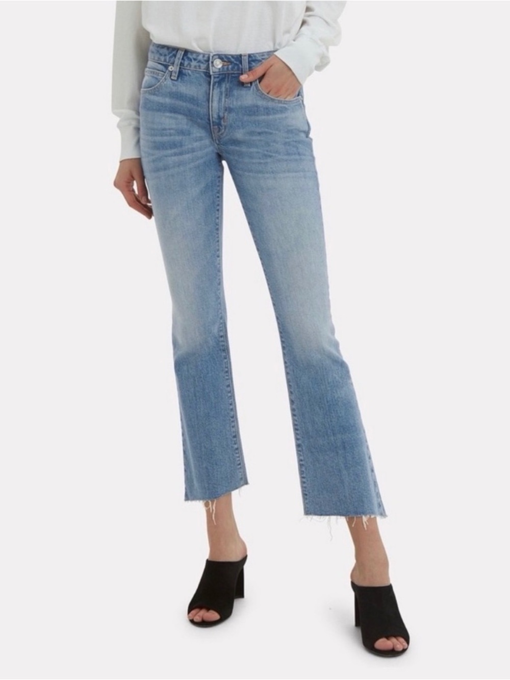 SLVRLAKE Light Blue Cropped Flare Jeans
